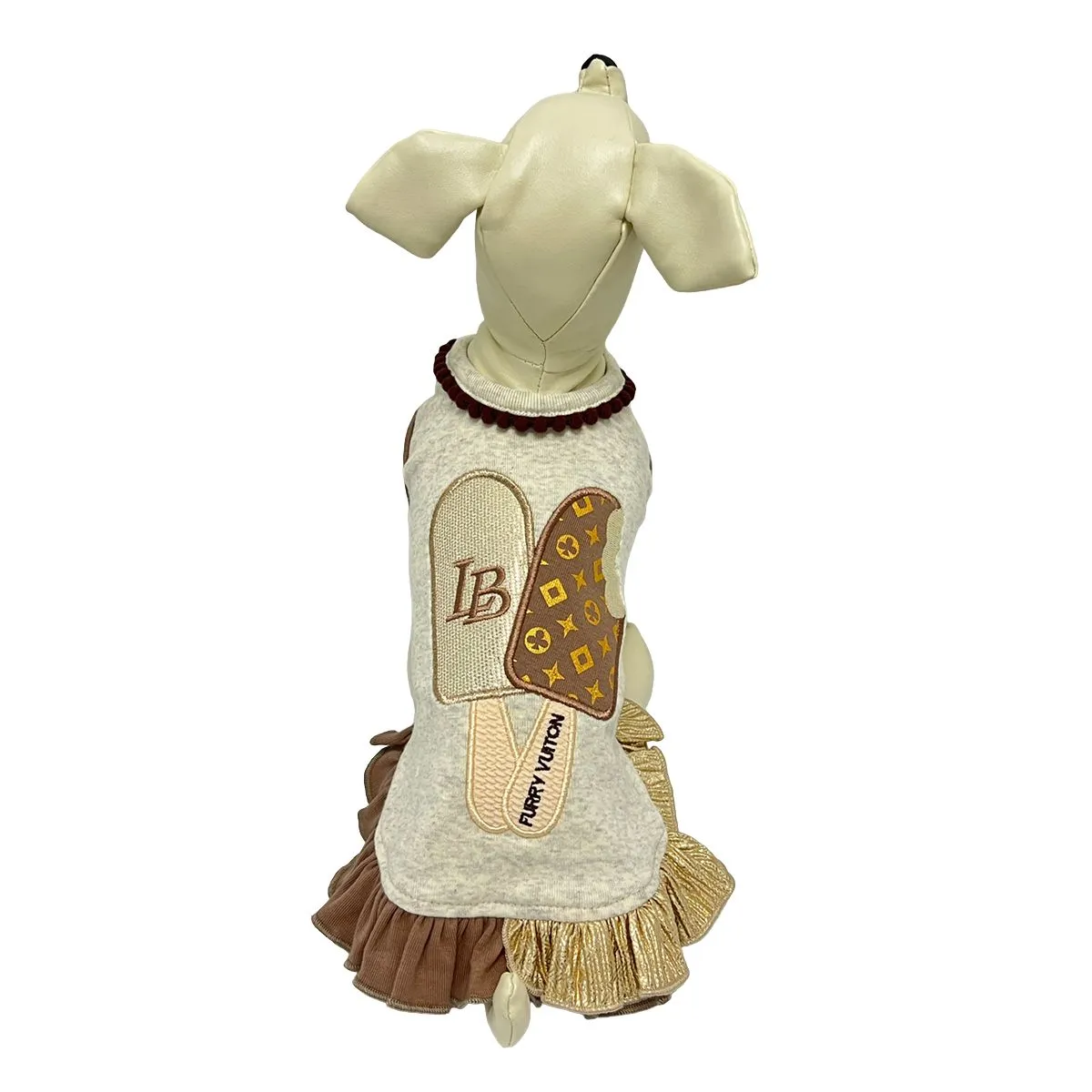 Furry Vuiton Ice Cream Dog Dress