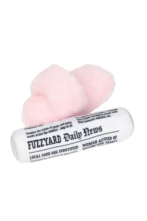 FuzzYard Fetch My Slippers and Paper Plush Dog Toy