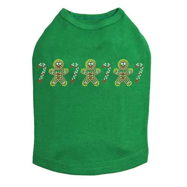 Gingerbread Men Rhinestone Dog Tank