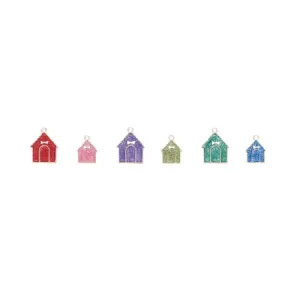 Glitter Enamel Doghouse Dog ID Tag