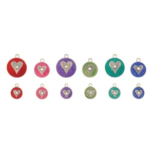 Glitter Enamel Heart Dog ID Tag