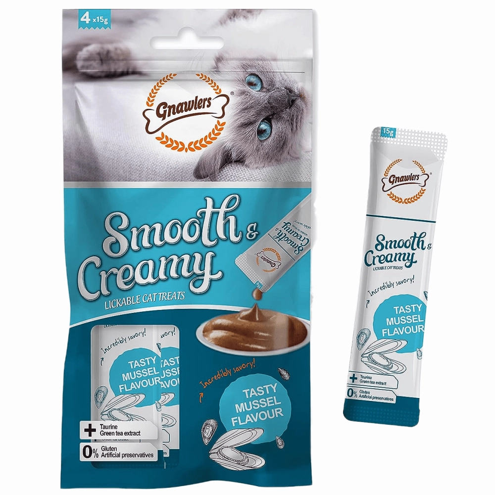 Gnawlers Chicken and Liver and Crab Flavour Creamy Cat Treats Combo