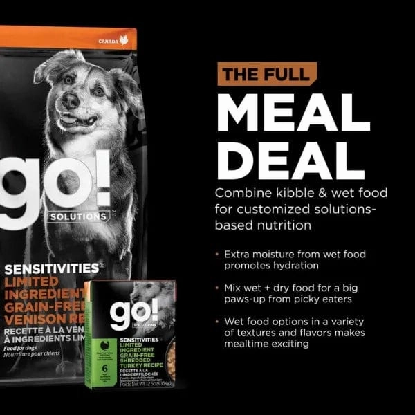 Go! Solutions Sensitivities Limited Ingredient Grain Free Venison Recipe Dry Dog Food, 22lb