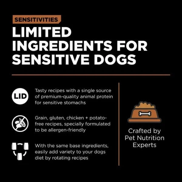 Go! Solutions Sensitivities Limited Ingredient Grain Free Venison Recipe Dry Dog Food, 22lb