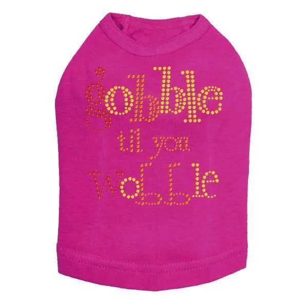 Gobble Til You Wobble Rhinestone Dog Tank