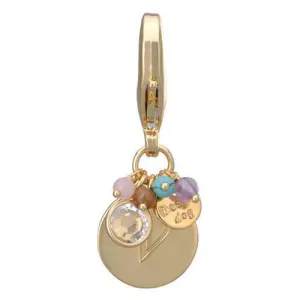 Gold Initial V Dog Collar Charm