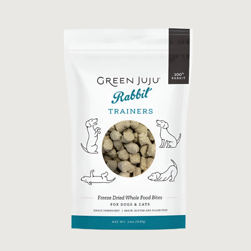 GREEN JUJU Freeze-Dried Rabbit Trainers Treats for Dogs and Cats