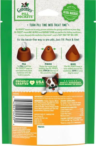 Greenies Pill Pockets Canine Chicken Flavor Dog Treats