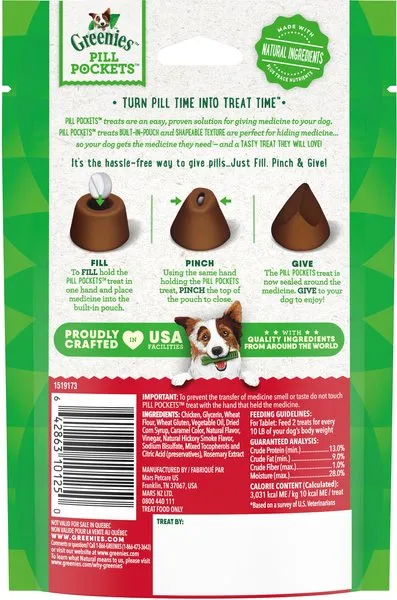 Greenies Pill Pockets Canine Hickory Smoke Flavor Dog Treats