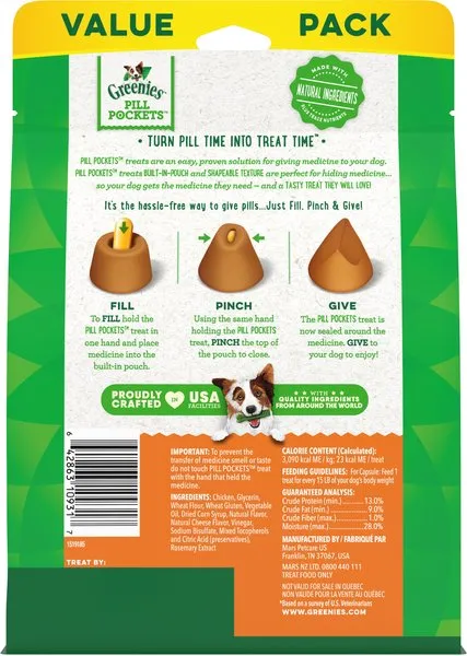 Greenies Pill Pockets Cheese Flavor Dog Treats