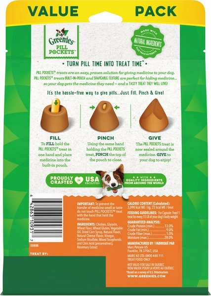 Greenies Pill Pockets Cheese Flavor Dog Treats