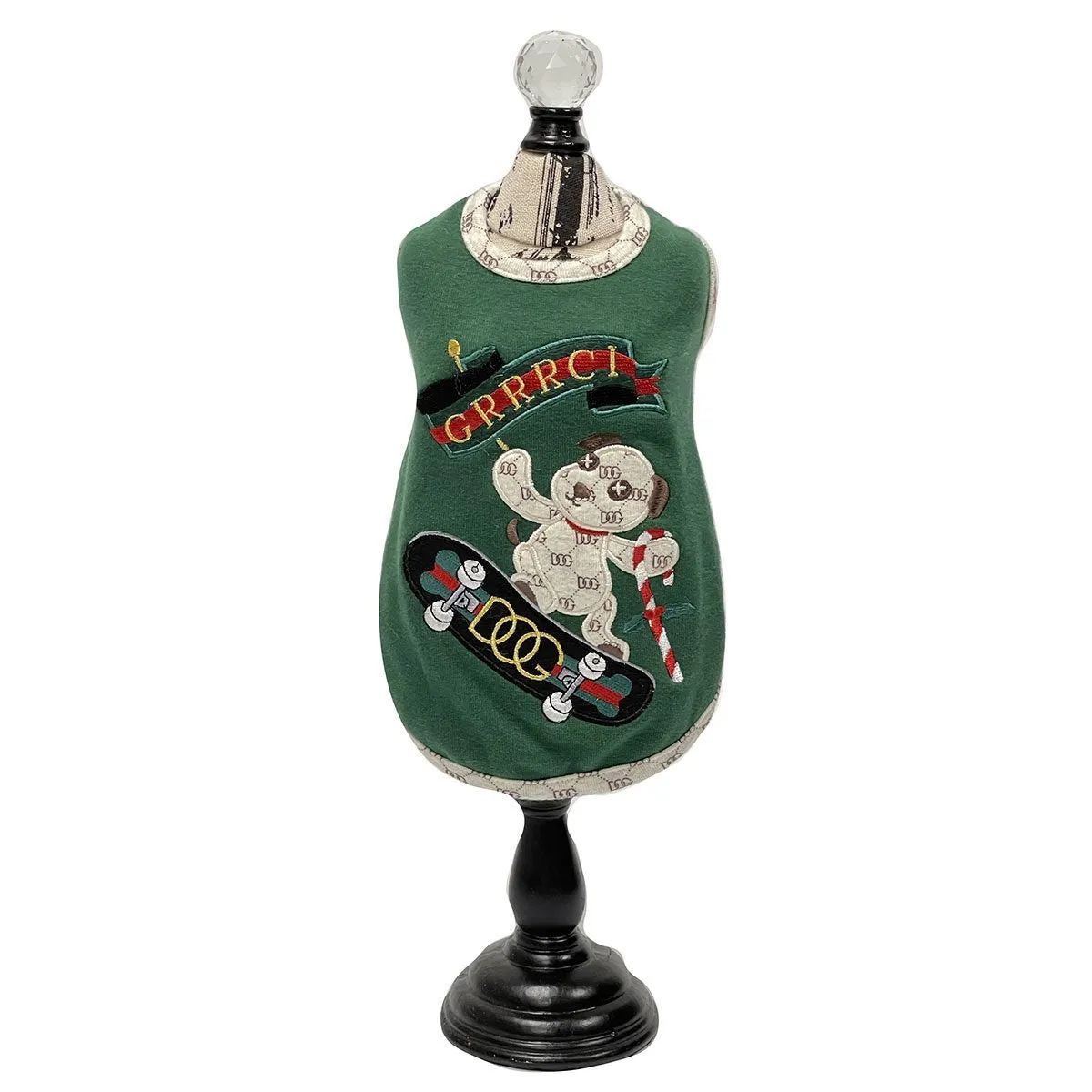 GRRRCI Skateboard Dog Tank Green
