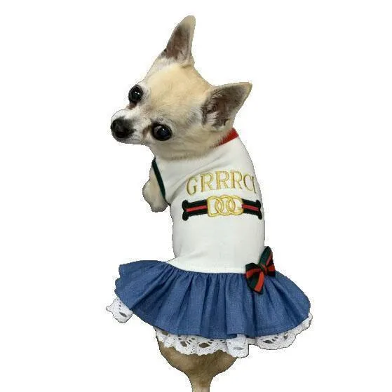 GRRRCI White Denim Dog Dress