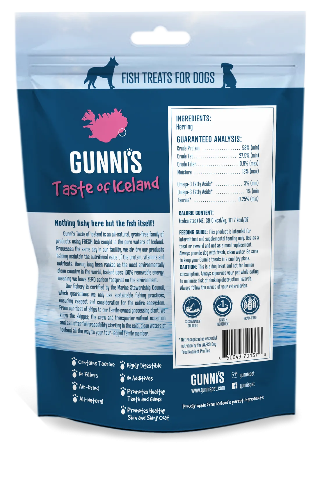 Gunni's Whole Herring Treats for Dogs