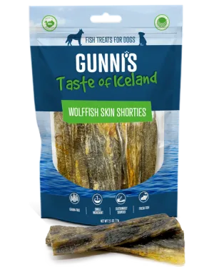 Gunni's Wolffish Skin Shorties Treats for Dogs