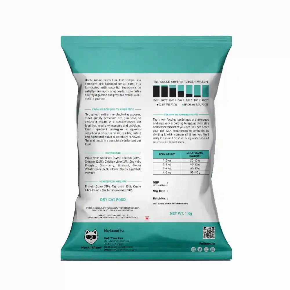 Hachi Wilson Grain Free Ocean Fish Sardine & Mackerel Adult Cat Dry Food