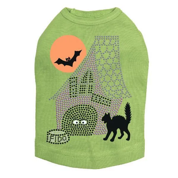 Haunted House Rhinestone Dog Tank