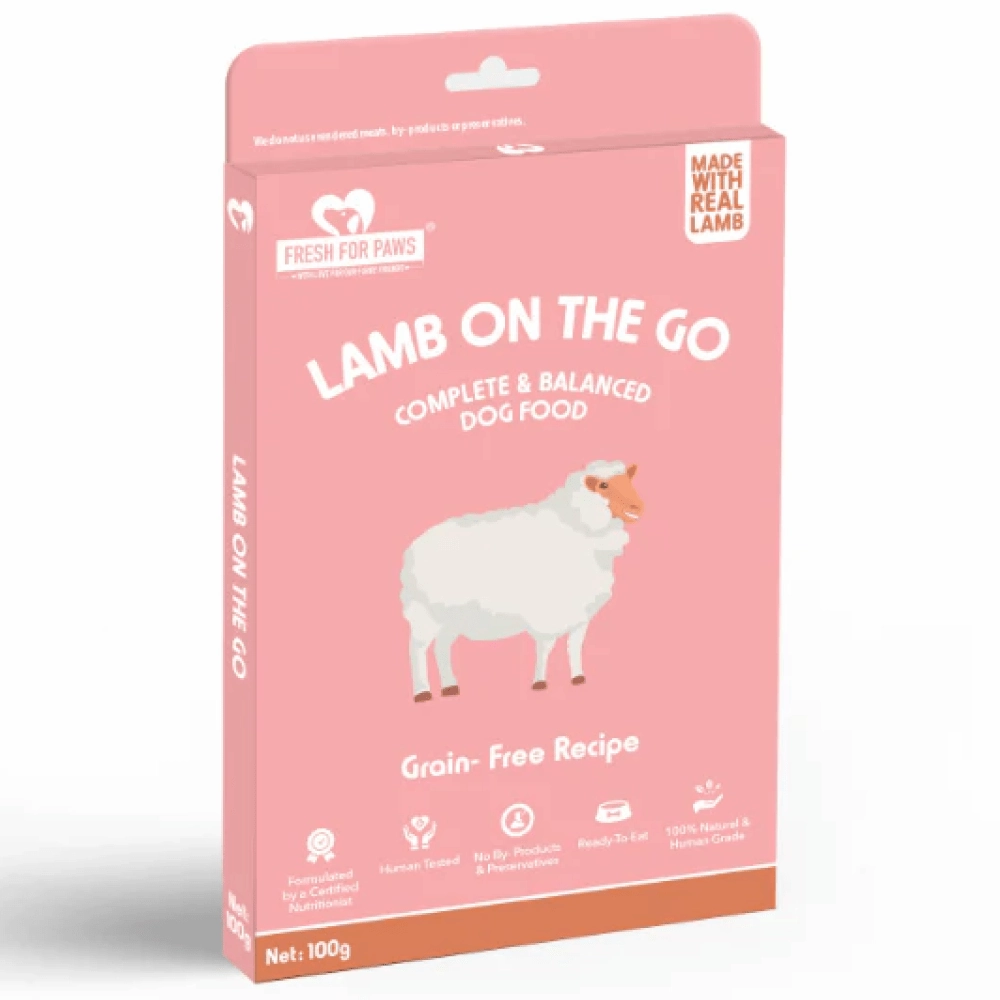 Healing Leaf Hemp Oil for Pets and Fresh For Paws Lamb On The Go Dog Wet Food Combo