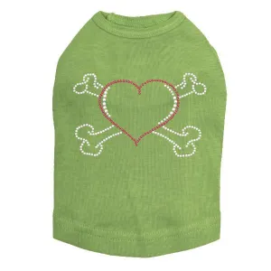 Heart Bones Rhinestone Dog Tank
