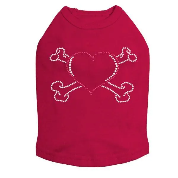 Heart Bones Rhinestone Dog Tank