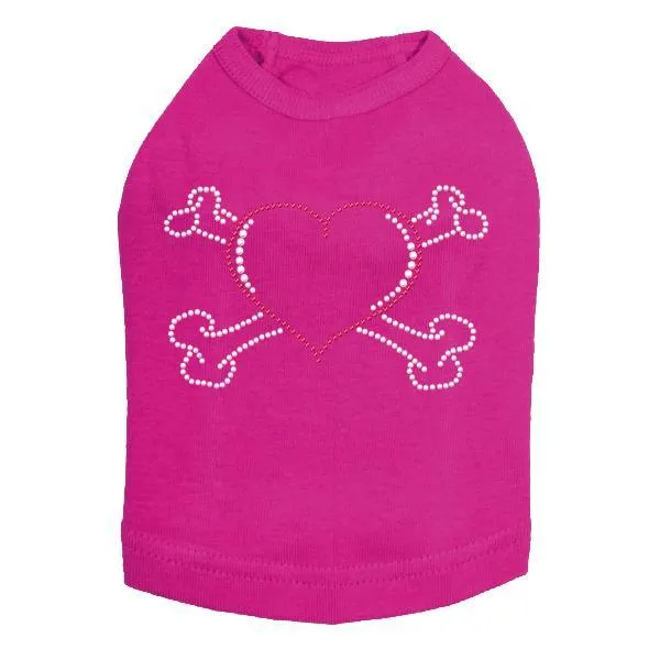 Heart Bones Rhinestone Dog Tank