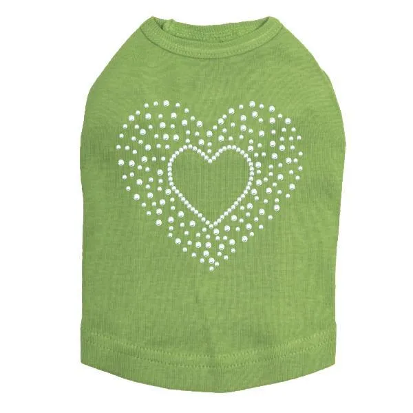 Heart With Scattered Stones Rhinestone Dog Tank