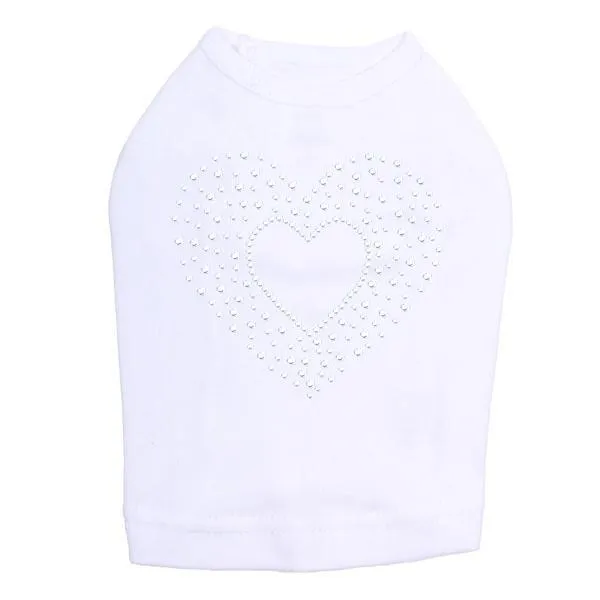 Heart With Scattered Stones Rhinestone Dog Tank