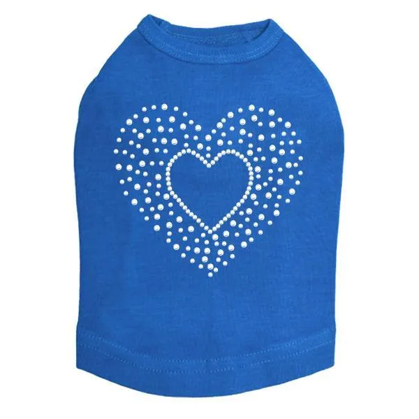 Heart With Scattered Stones Rhinestone Dog Tank