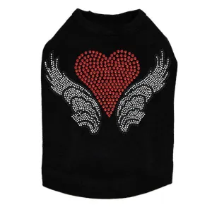 Heart With Wings #2 Rhinestone Dog Tank