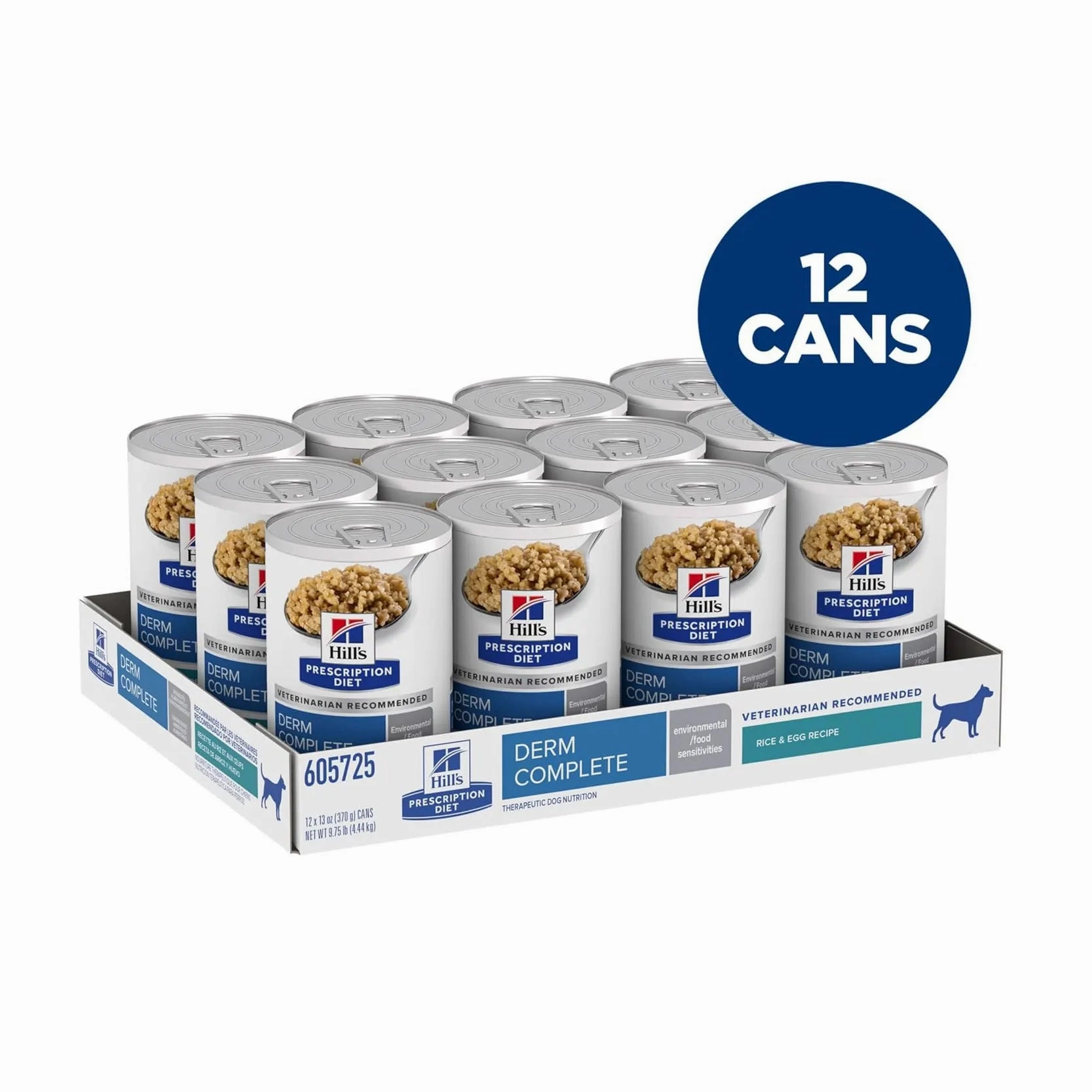Hill's Prescription Diet - Canine Derm Complete Rice & Egg Recipe Canned 13oz