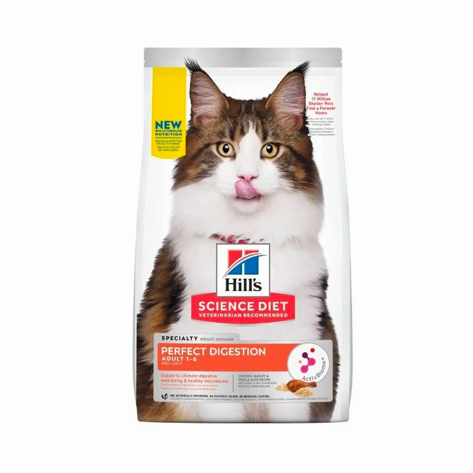 Hill's Science Diet (Specialty) - Perfect Digestion Feline Adult 1  Chicken, Barley & Whole Oats 3.5lbs