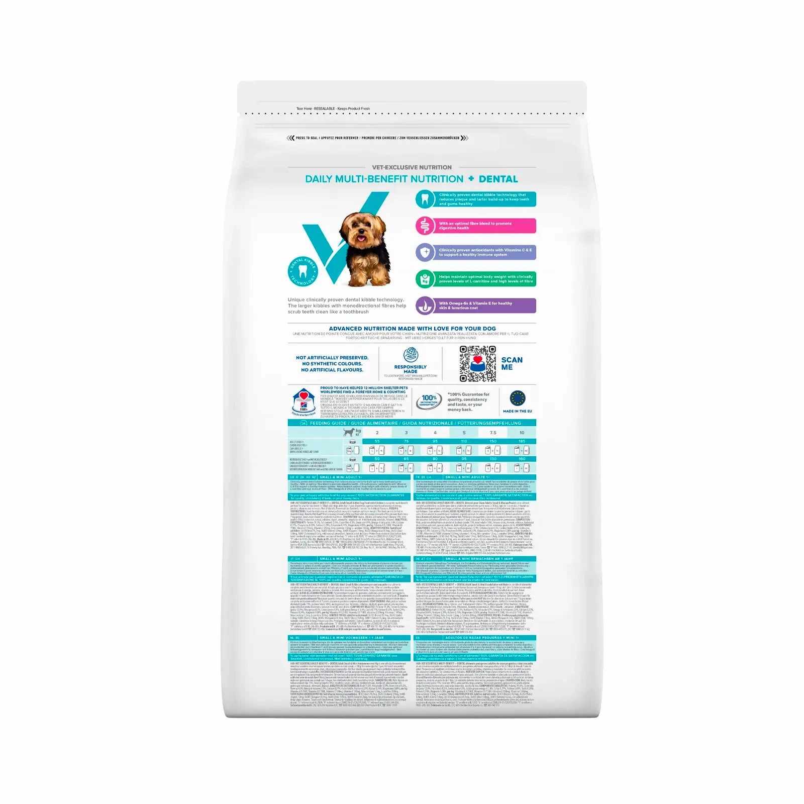 Hill's VetEssentials Diet - Canine Multi Benefit Dental Adult "Small & Mini" Dry Food 2kg