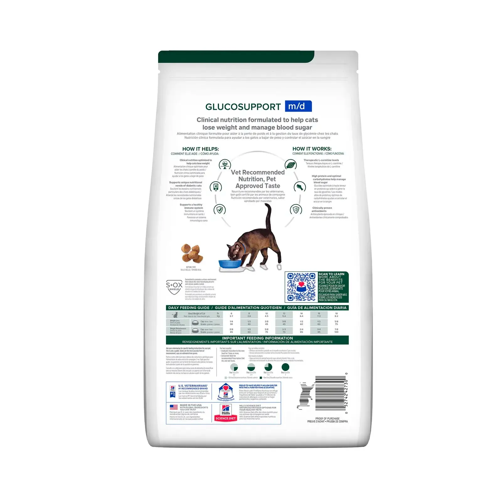 Hill's Prescription Diet - m/d GlucoSupport Feline with Chicken 4lbs