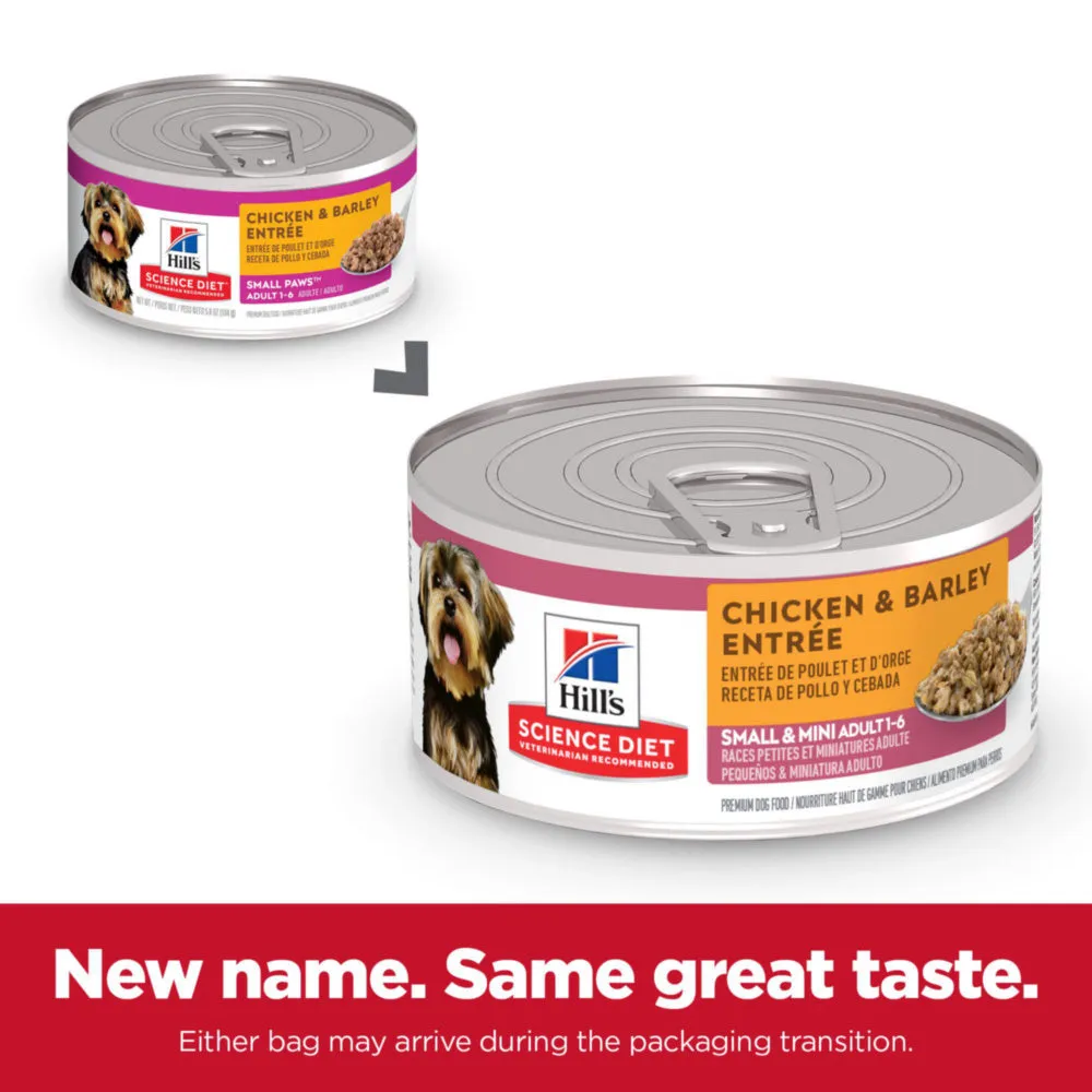 Hill's Science Diet Small Paws Chicken & Barley Entree Canned Dog Food