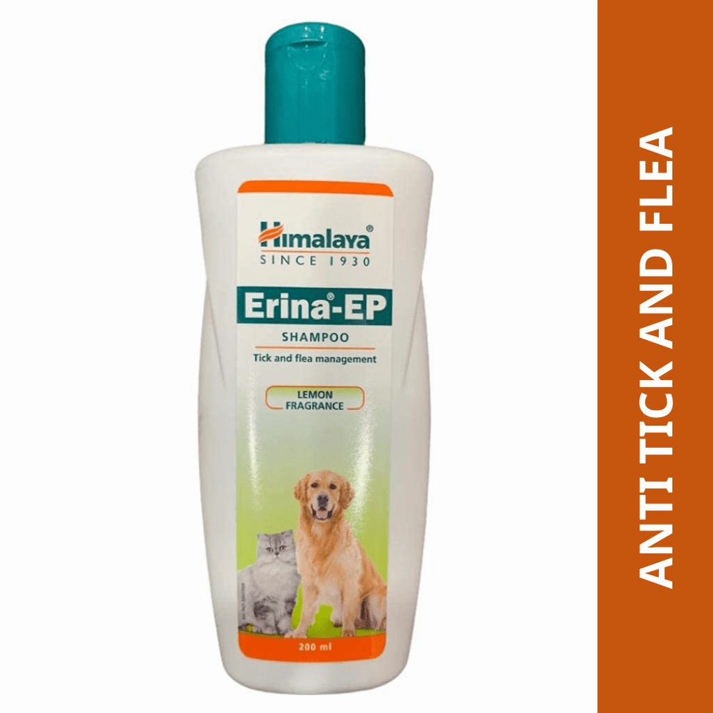 Himalaya Erina EP Tick & Flea Shampoo with Drools Absolute Calcium Supplement Tablets Dog Combo