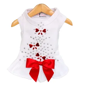 Holiday Sparkle Dog Dress White