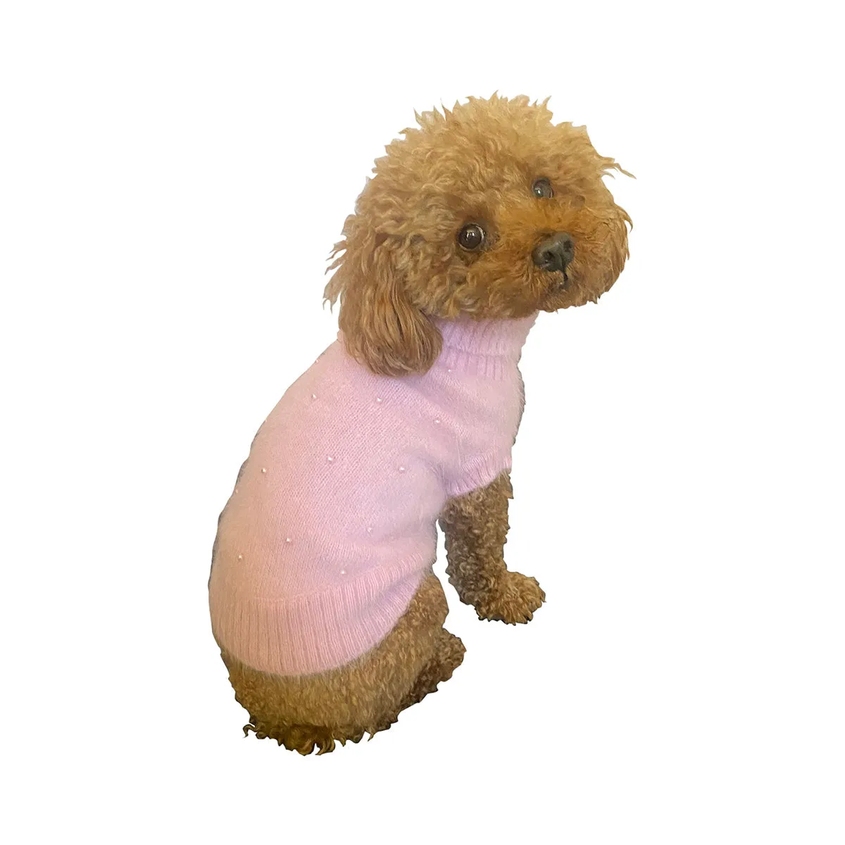 Hollywood Sparkle and Pearls Dog Sweater Blush