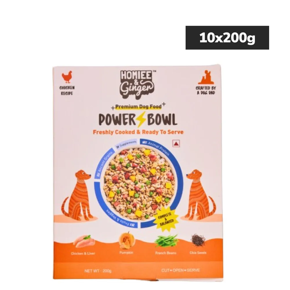 Homiee & Ginger Power Bowl Chicken & Barley Fresh Food for Dogs