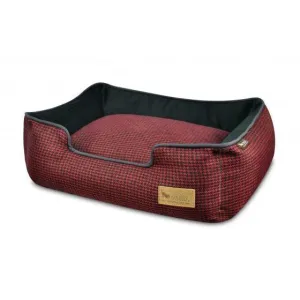 Houndstooth Lounge Dog Bed Cayenne Red