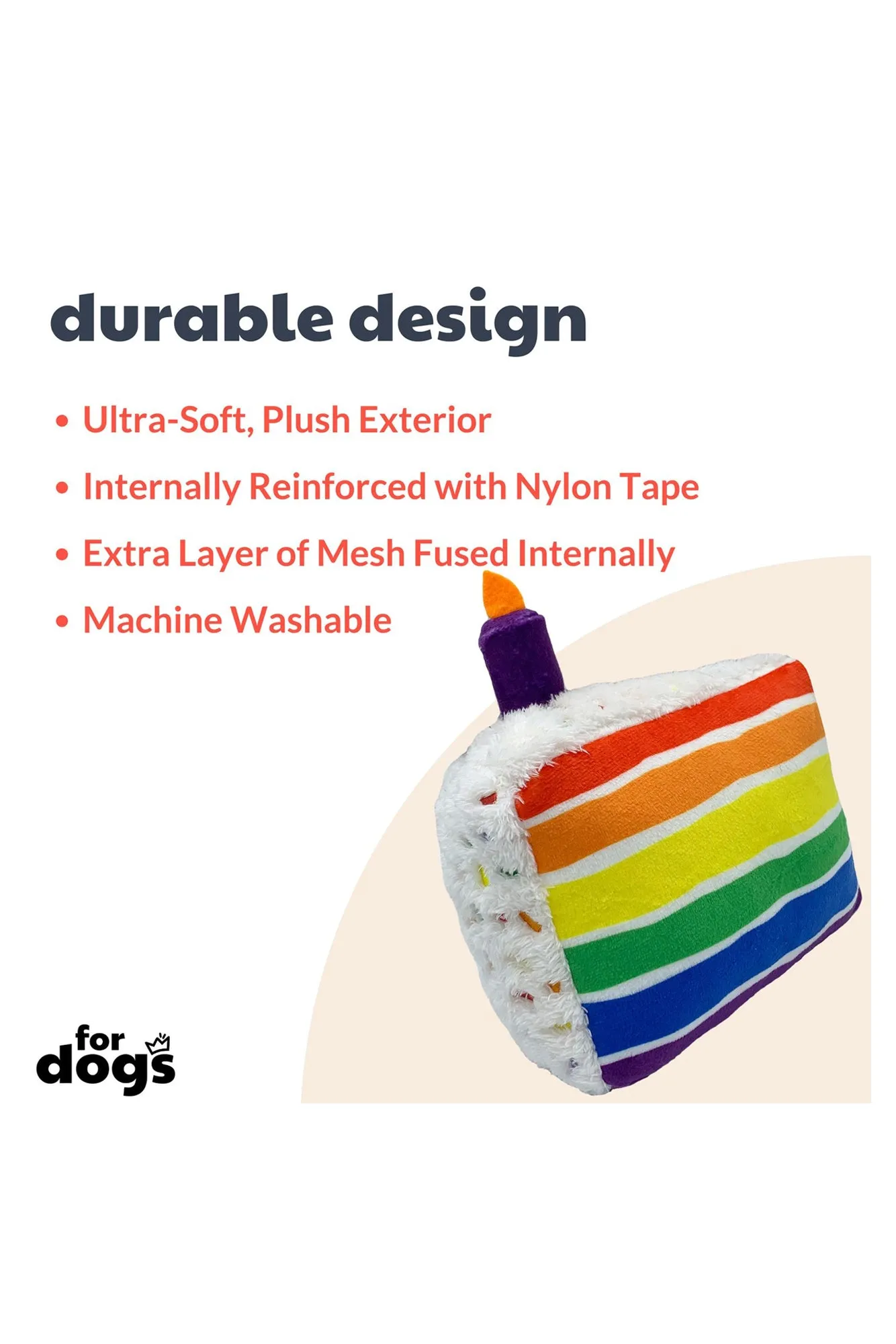 Huxley and Kent Funfetti Cake Plush Dog Toy