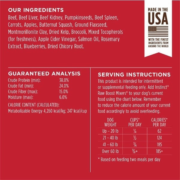 Instinct Raw Boost Mixers All Natural Beef Recipe Dog Food Topper, 6oz