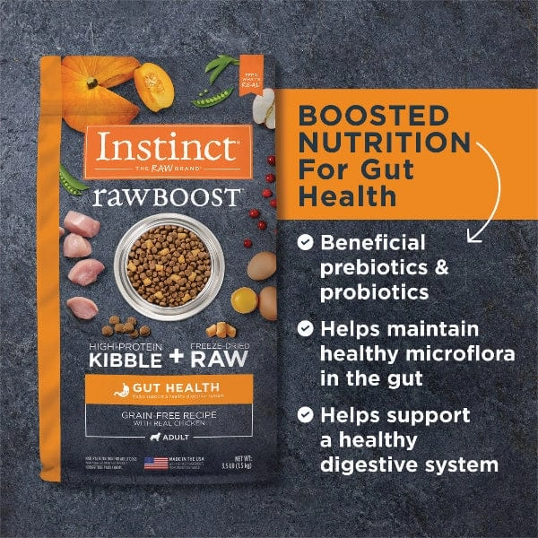 Instinct Raw Boost Real Chicken Gut Health Recipe Dry Dog Food, 3.5lb