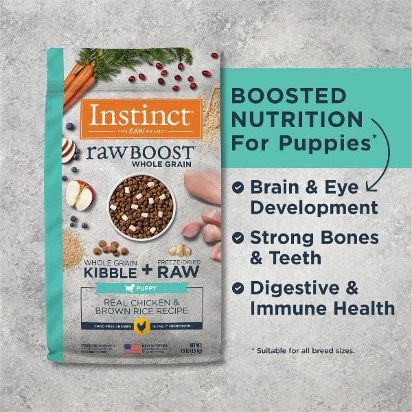 Instinct Raw Boost Whole Grain Real Chicken & Brown Rice Puppy Recipe Dry Food, 3.5lb
