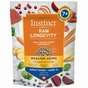 Instinct Raw Longevity Beef Recipe 100% Freeze-Dried Adult 7  Dog Food, 16oz