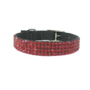 January Birthstone Siam Crystal Dog Collar