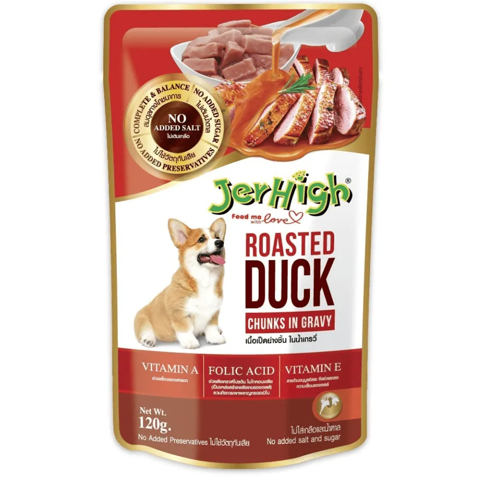 JerHigh Roasted Duck in Gravy Wet Food, SmartHeart Roasted Duck in Gravy Adult Dogs Wet Food Combo