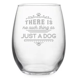 Just A Dog Stemless Wine Glasses, Set Of 4