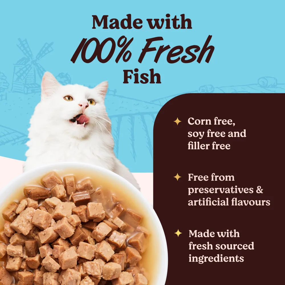 Kennel Kitchen Fish Gravy All Life Stage Wet Food, Scoopy Lavender Natural Brown Sand Cat Litter Combo