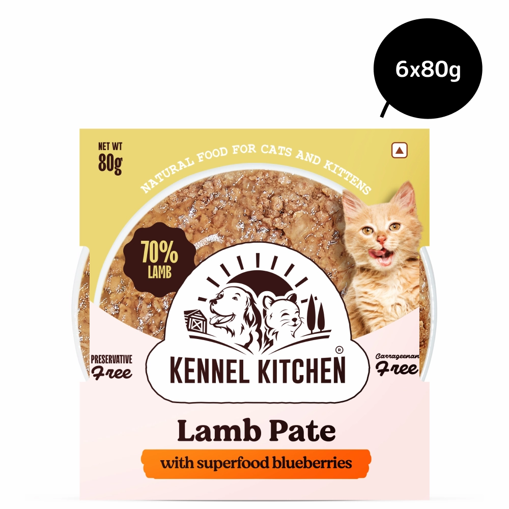 Kennel Kitchen Lamb Pate with Superfood Blueberries Wet Food and Creameroo Crab with Mackerel Creamy Cat Treat for Cat Combo