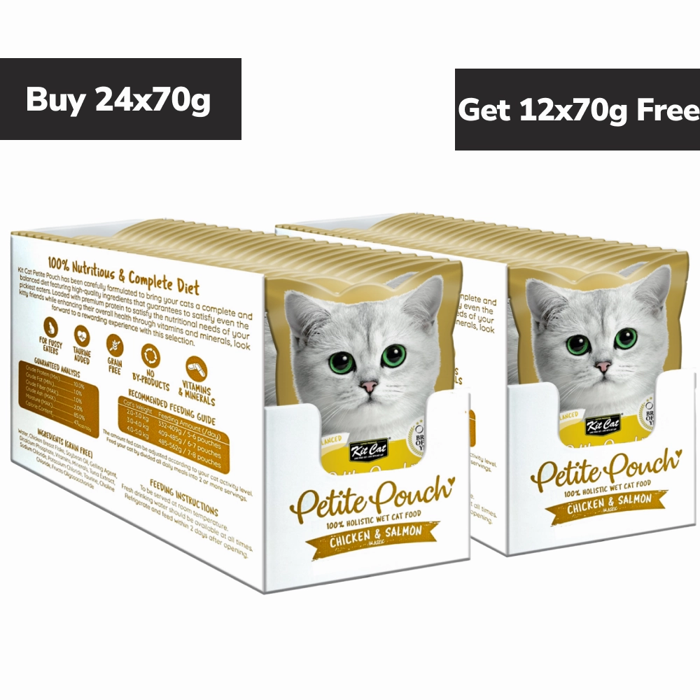 Kit Cat Chicken and Salmon Cat Wet Food (Buy 2 Get 1 Free)